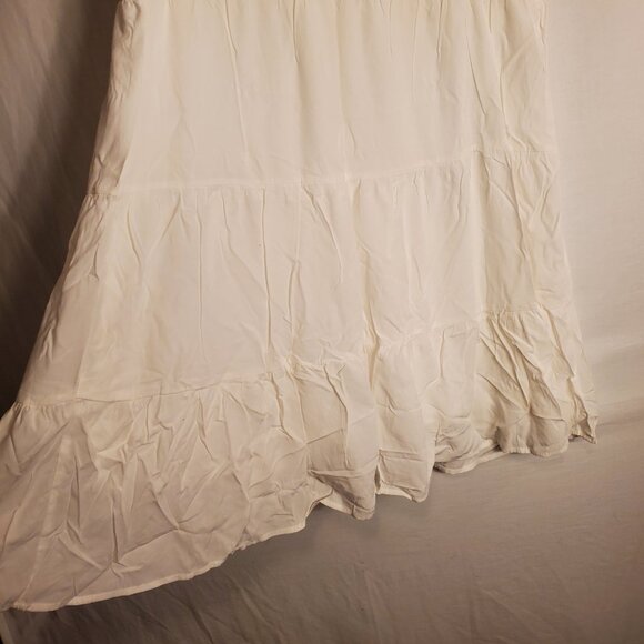 Kirundo Adorable Short Sleeve White Flowy Soft Ruffled Bottom Dress Sz L Womens - Picture 5 of 11